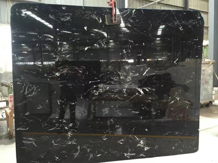 excellent black ice flower marble slabs